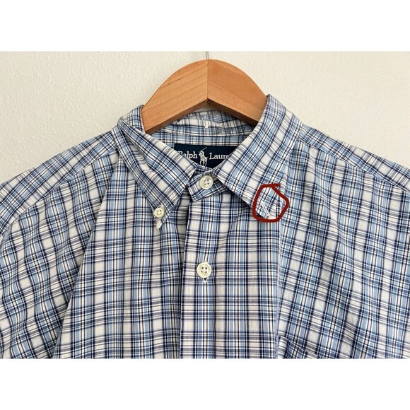 Vintage Ralph Lauren Greggor Shirt Mens Medium Plaid Button Down Long Sleeve - Picture 2 of 8